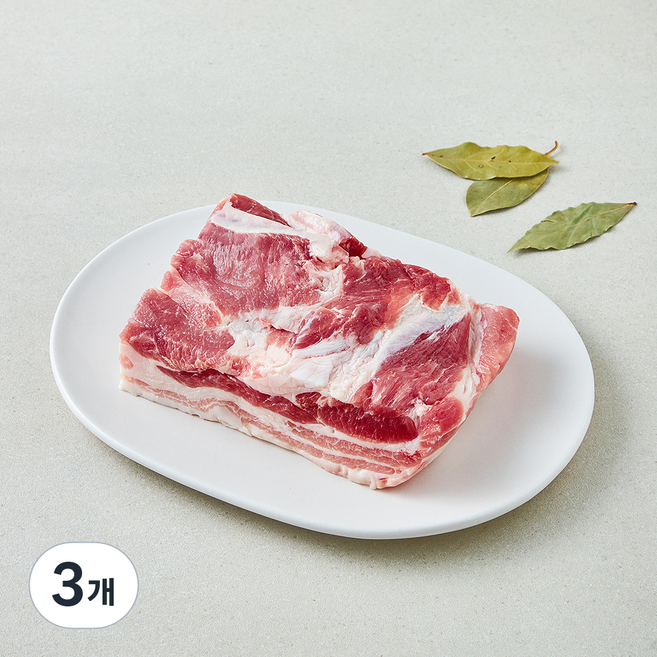 포크밸리 삼겹살 1등급이상 수육용 (냉장), 3개, 600g
