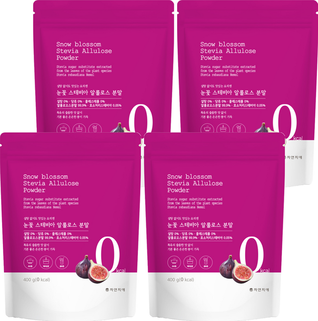 자연지애 눈꽃 스테비아 알룰로스 분말, 4개, 400g