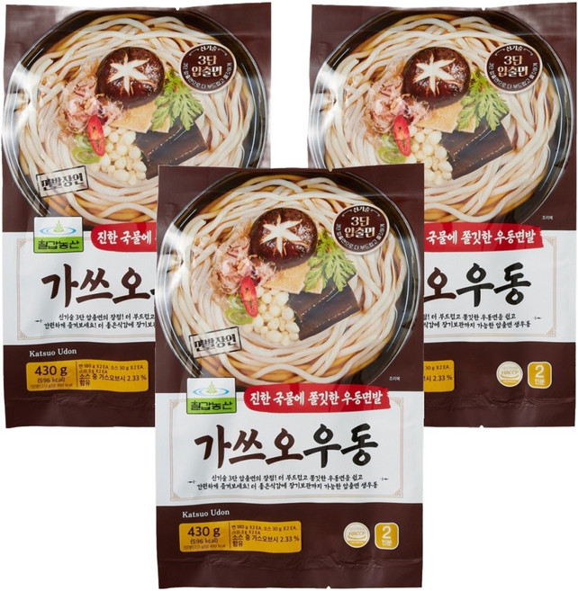 Chilkabnongsan 鰹魚烏龍麵, 3個, 430g