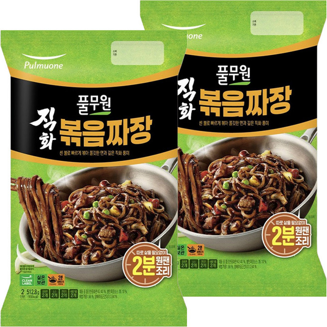 풀무원 직화 볶음 짜장 2인분 512.8g, 2개