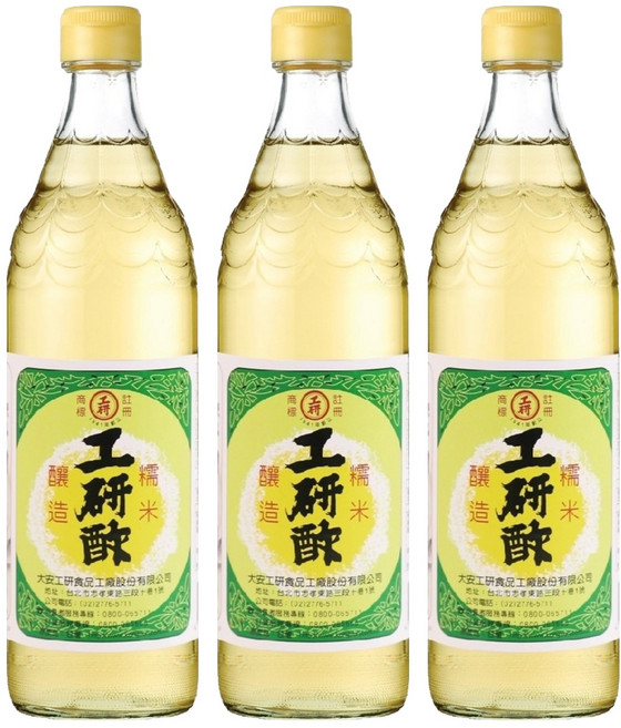 KONG YEN 工研 酢 600ml 香醋釀造 酸度4.5%以上, 3瓶
