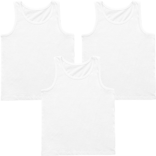 BASE ALPHA ESSENTIALS 男童100%純棉日常背心 3件組