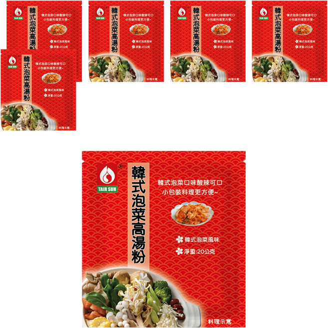 台塑餐飲 韓式泡菜高湯粉, 20g, 6包