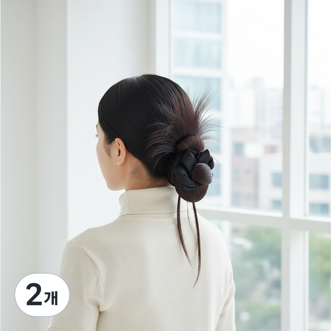 알럽홈 헤어 로우번 집게형 가발 L265-0057DB, 다크브라운, 2개