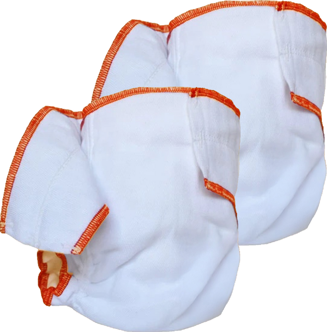 Geffen Baby 夜用布尿布 100%有機棉絨 美國產, 橘邊, 2件