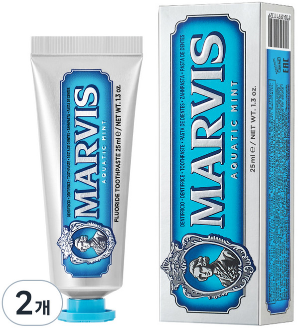 마비스 아쿠아 민트 치약, 25ml, 2개