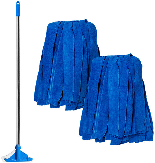 월드크린 고급 홀드 스텐 마포대 + 극세사 마포걸레 390g 2p 세트, 1세트