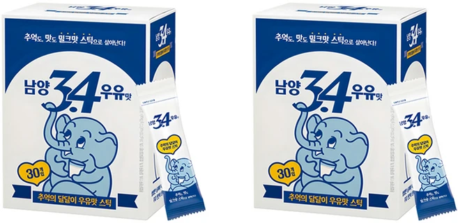 남양34 우유맛 스틱 분말, 17.2g, 30개입, 2개 - 쿠팡