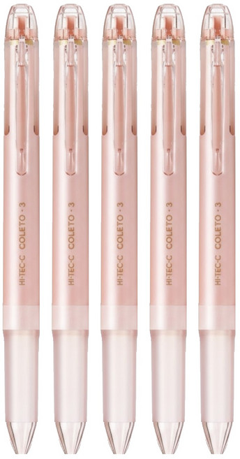 PILOT 百樂 Coleto 超細變芯筆管 PLHKC20 4色 珠光粉, 5支