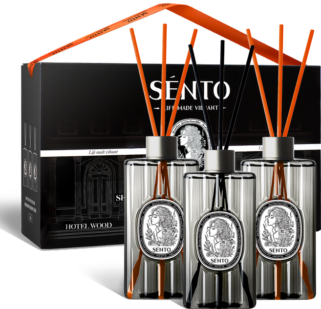 센토 인텐스 프리미엄 대용량 디퓨저, 호텔우드, 550ml, 3개