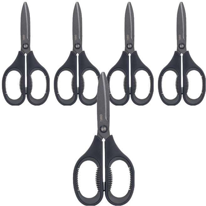 델리 사무용 이지컷 가위 77754, 그레이, 5개