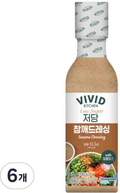 비비드키친 저당 참깨 드레싱, 235g, 6개