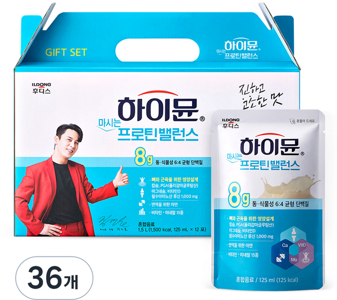 하이뮨 후디스 마시는 프로틴 밸런스, 125ml, 36개
