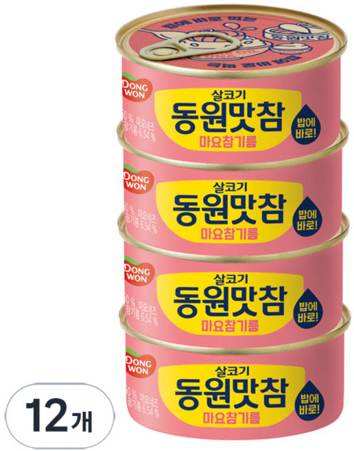 동원참치 맛참 마요참기름, 135g, 12개