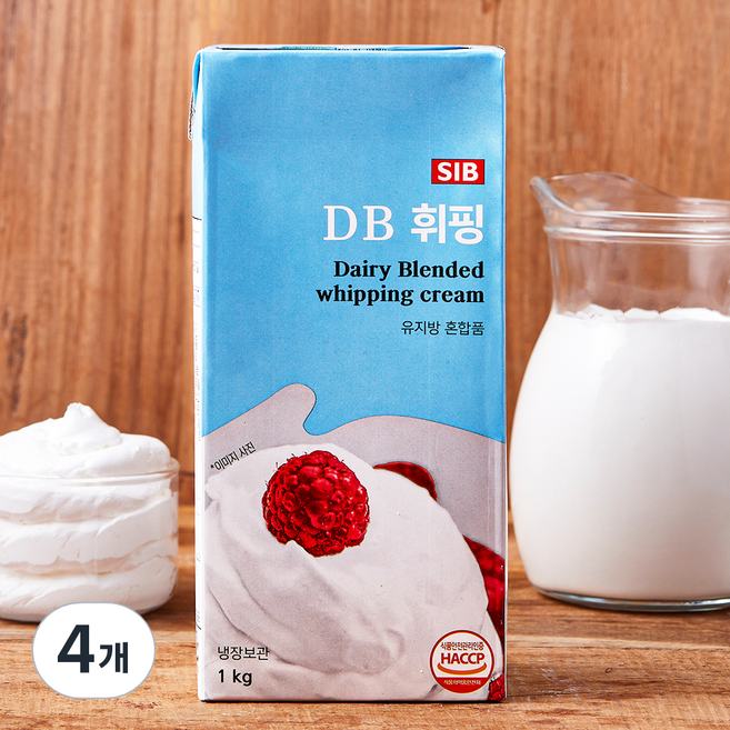 선인 DB 휘핑 크림, 1kg, 4개