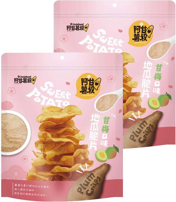 Uncle Sweet 阿甘薯叔 地瓜脆片 全素 甘梅口味, 150g, 2包