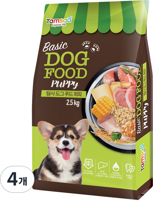 탐사 퍼피 도그푸드, 연어, 2.5kg, 4개