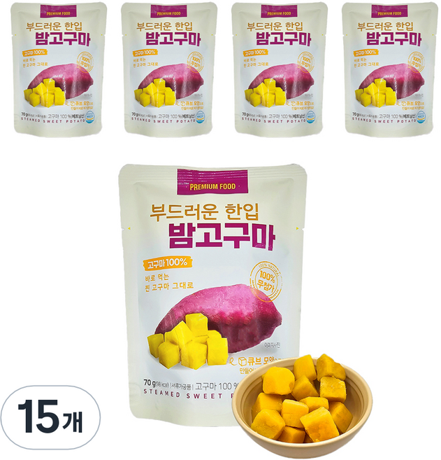 해맑음 부드러운 한입 밤고구마, 15개, 70g