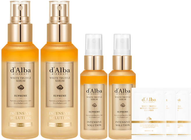 달바 화이트 트러플 수프림 인텐시브 세럼 100ml 2개+ 50ml 2개+젤클렌저 3ml x 5개 세트, 1개