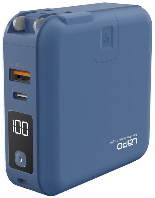 LaPO 多功能無線快充行動電源, WT-03CM, 牛仔藍