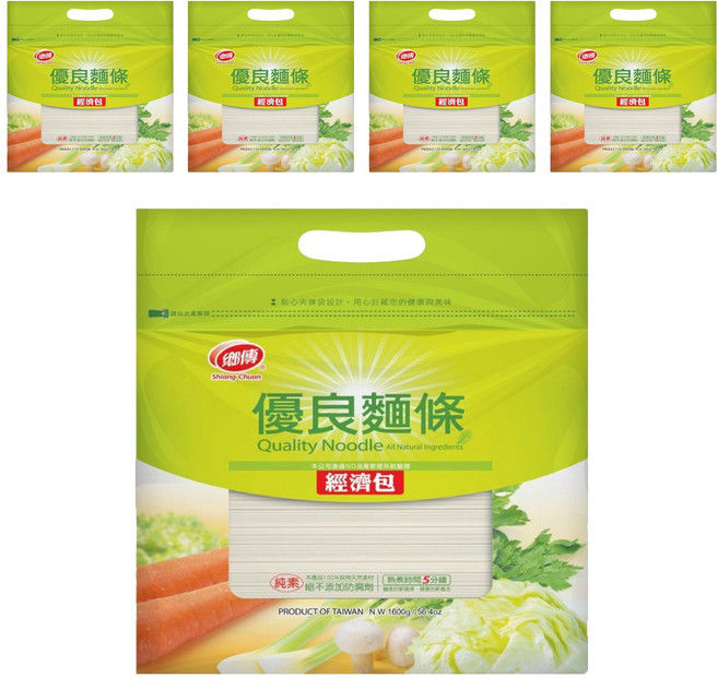 鄉傳 優良麵條 經濟包, 1.6kg, 5包