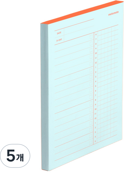 모트모트 메모블럭 텐미닛, 블루, 80매, 5개