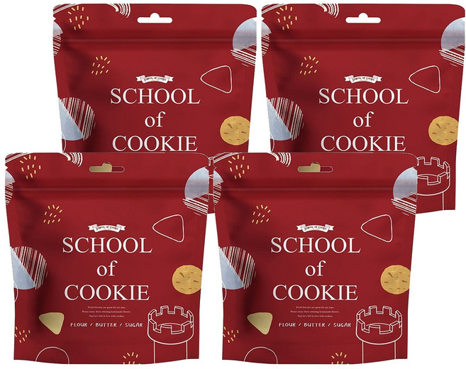 School of Cookie 台灣優格餅乾學院 天然奶油 巧克力奶酥餅乾, 4包, 130g