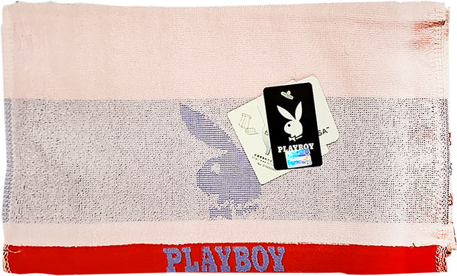 PLAYBOY奢華段條毛巾 33 x 76cm 95g, 粉色, 1條