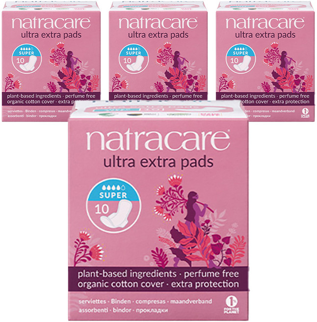 나트라케어 엑스트라 패드 생리대 날개형, 중형, 10개입, 4개