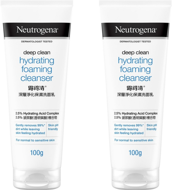 Neutrogena 深層淨化保濕洗面乳, 100g, 2條