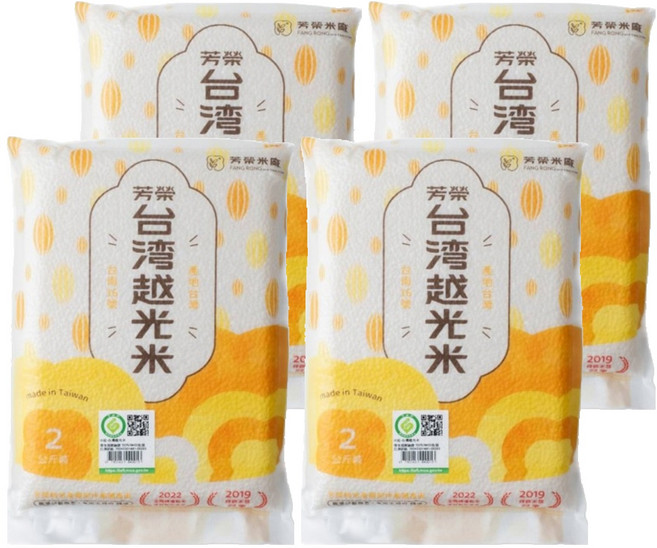 芳榮米廠 台灣越光米, 2kg, 4包, CNS一等