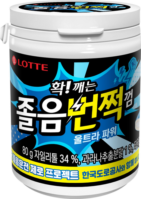 롯데웰푸드 확 깨는 졸음번쩍 껌 울트라 파워, 80g, 1개
