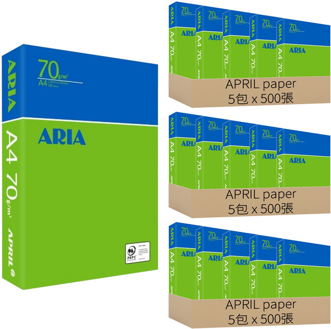 APRIL paper 事務用影印紙 70gsm, A4, 7500張