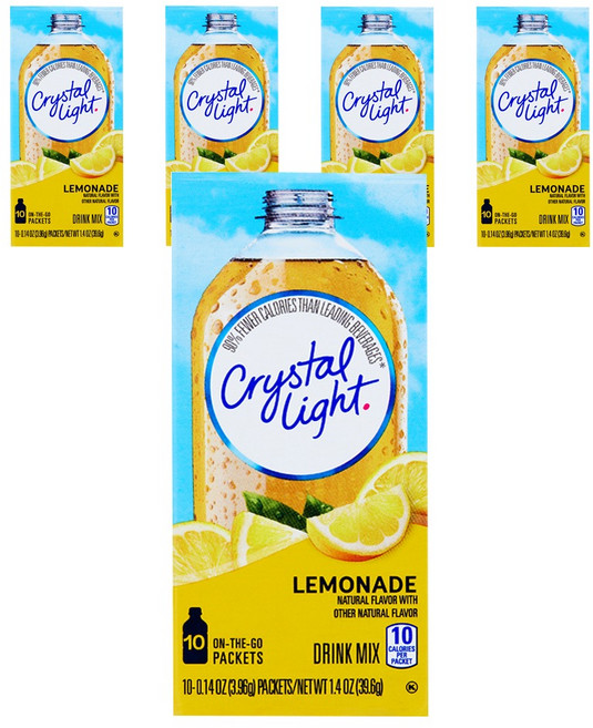 크리스탈라이트 레몬에이드 음료베이스 분말, 3.96g, 10개입, 5개