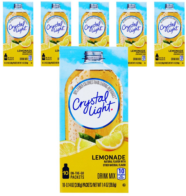 크리스탈라이트 레몬에이드 음료베이스 분말, 3.96g, 10개입, 6개