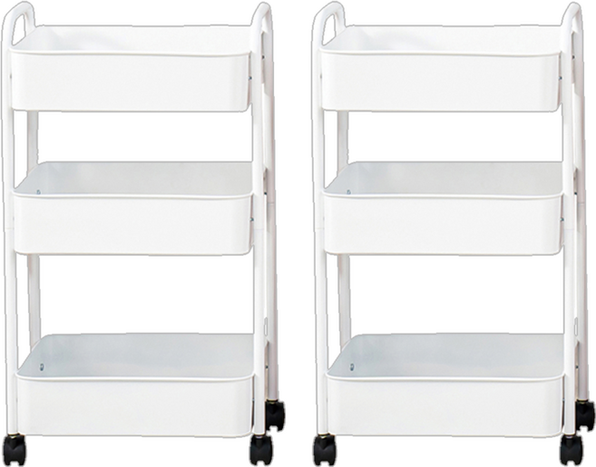 置物手推車 3層, 白色, 2個