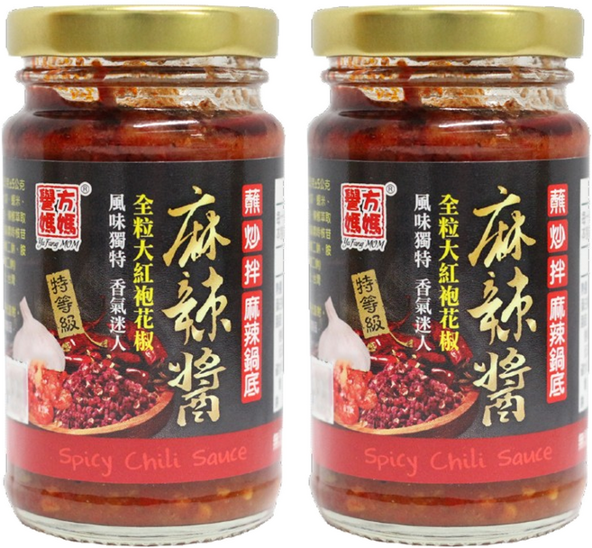 譽方媽媽 特等級大紅袍花椒麻辣醬, 130g, 2罐