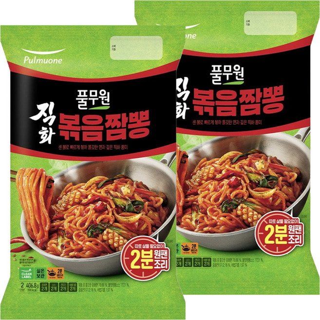 풀무원 직화 볶음 짬뽕 2인분 406.8g, 2개
