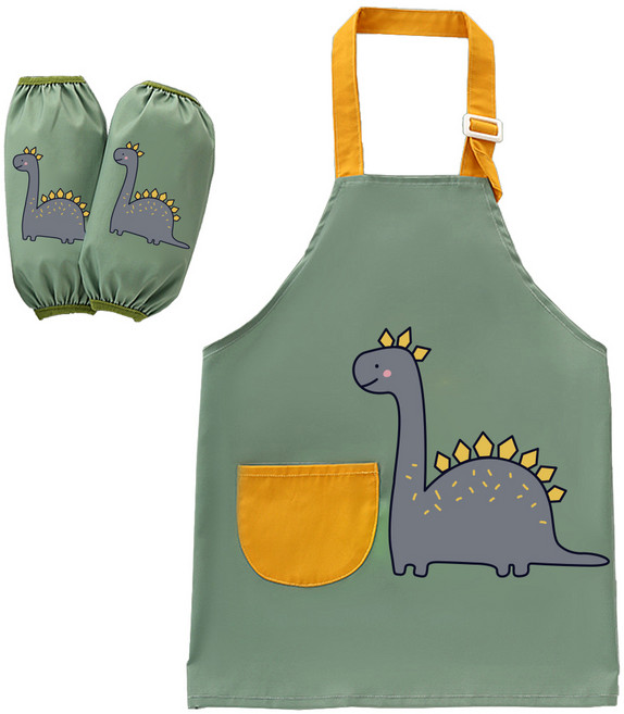 모리의집 어린이 미술 앞치마 세트, 초록색
