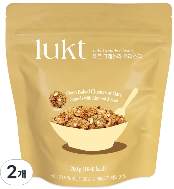 룩트 그래놀라 클러스터, 200g, 2개