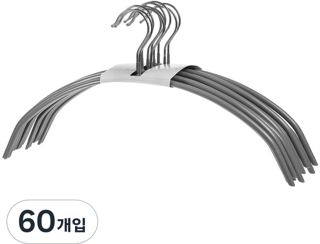 코멧 홈 논슬립 라운드 옷걸이, 그레이, 60개