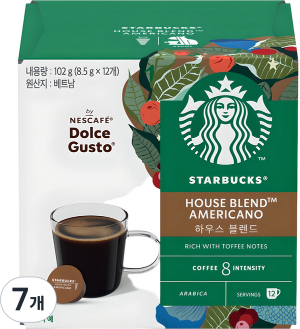 NESCAFE 雀巢咖啡 Dolce Gusto 多趣酷思 星巴克家常綜合咖啡膠囊, 8.5g, 12入, 7個