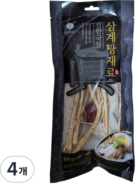몸애조화 진한국물 삼계탕재료, 4개, 100g