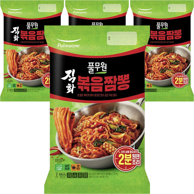 풀무원 직화 볶음 짬뽕 2인분 406.8g, 4개