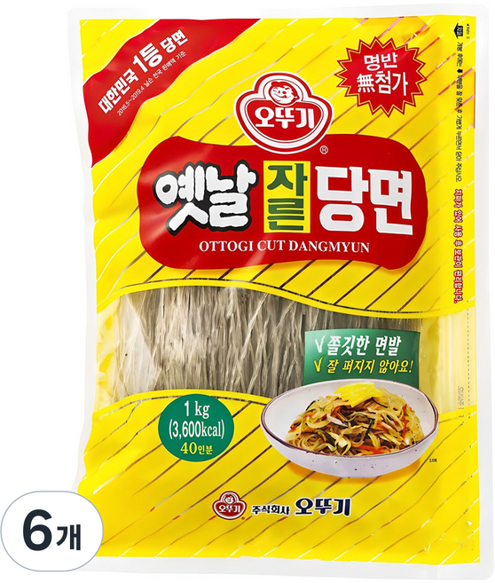 오뚜기옛날 자른당면, 1kg, 6개