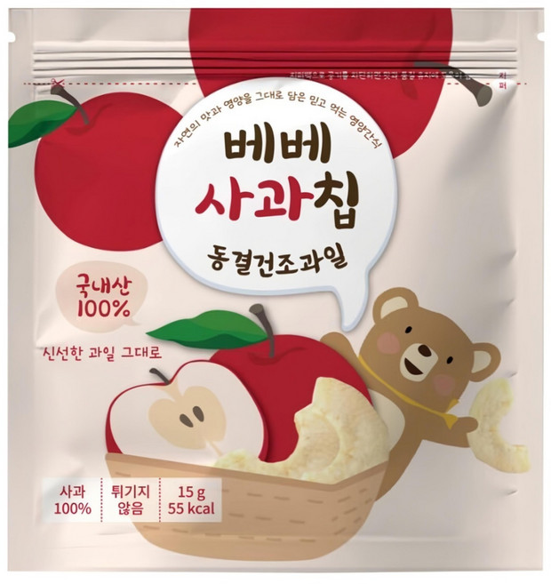 BEBE 貝兒 冷凍乾燥水果 蘋果, 1包, 15g