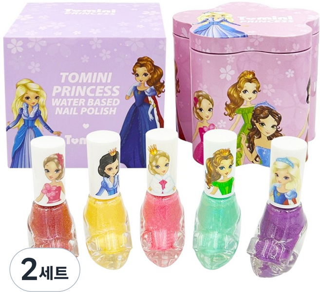 Tomini 公主水性指甲油5件組, 2套, 薰衣草紫