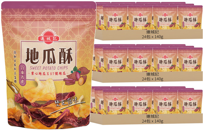 連城記 地瓜酥 雙色原味, 140g, 72包