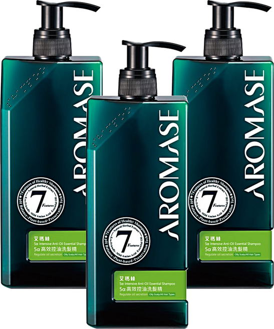 AROMASE 艾瑪絲 5a高效控油洗髮精, 3瓶, 400ml
