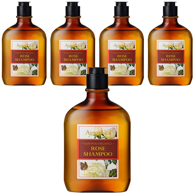 Ausganica 頂級有機成份保加利亞奧圖 玫瑰精油 洗髮精, 250ml, 5瓶